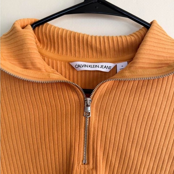 Calvin Klein Zipped Turtleneck Ribbed/Knit Top - Picture 3 of 7